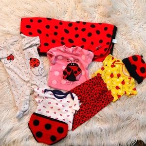 8 Lady Bug Baby Items Matching Set